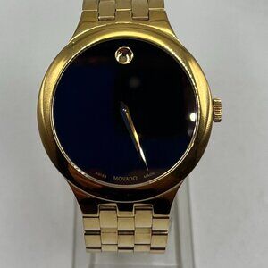 Movado Museum Classic Gold-Tone PVD Watch with Black Dial 17.1.36.1567